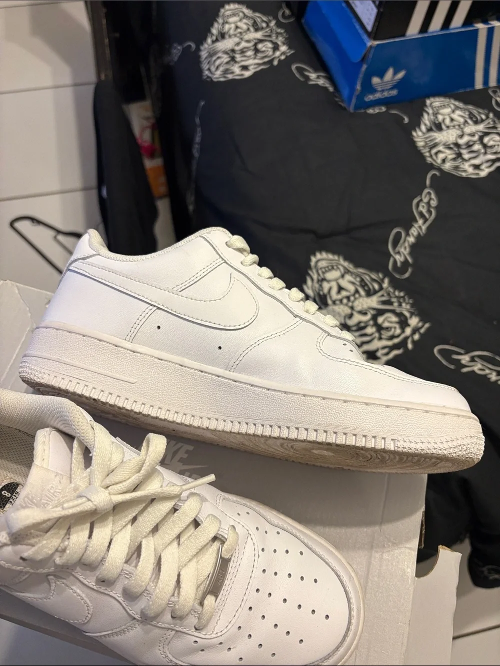Nike White AF1 sneakers size 8